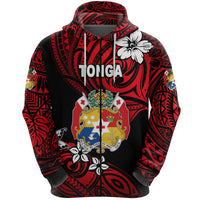 Mate Maa Tonga Rugby Zip Hoodie Polynesian Unique Vibes Red Unisex Red - Polynesian Pride