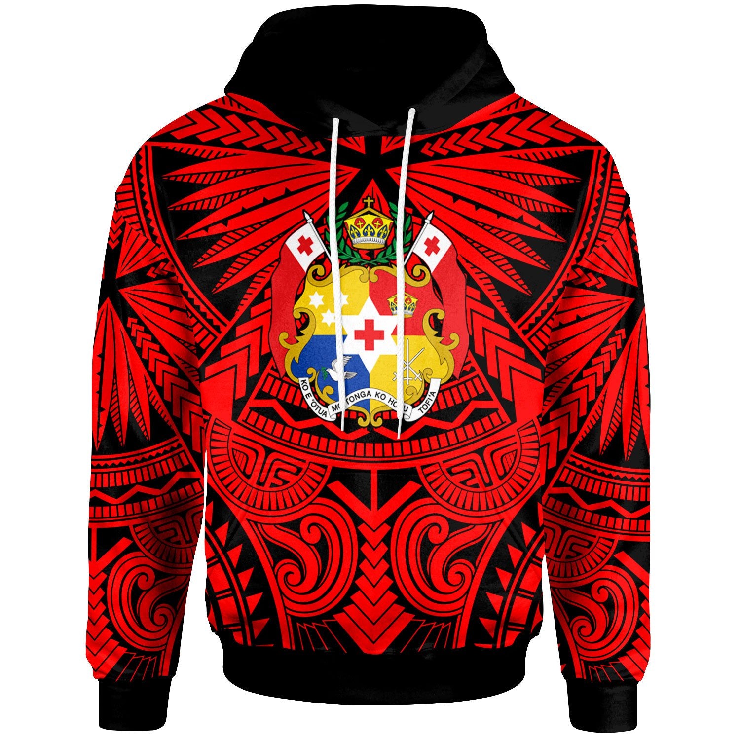 Tonga Hoodie Classic Vignette Style Unisex Red - Polynesian Pride