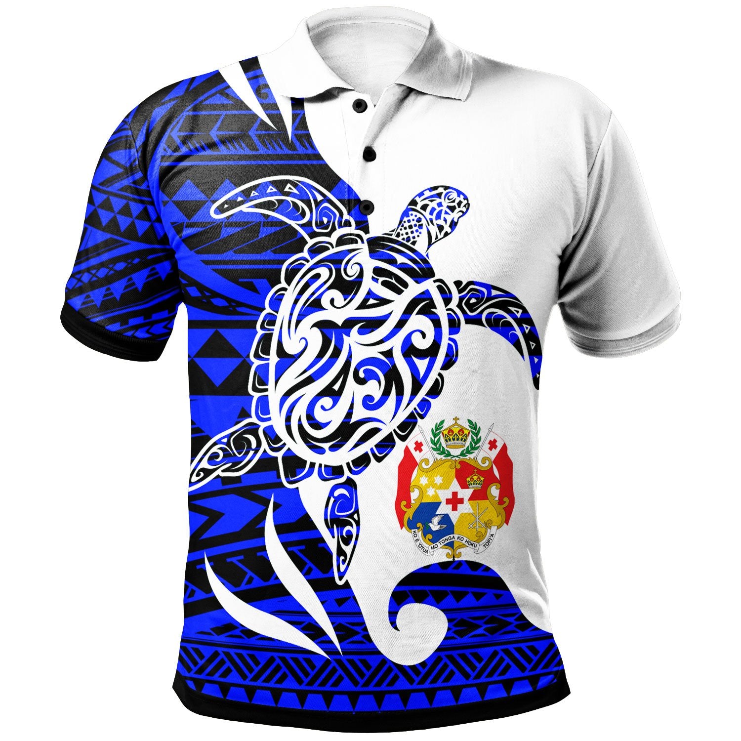 Tonga Custom Polo Shirt Mega Turtle Unisex Blue - Polynesian Pride