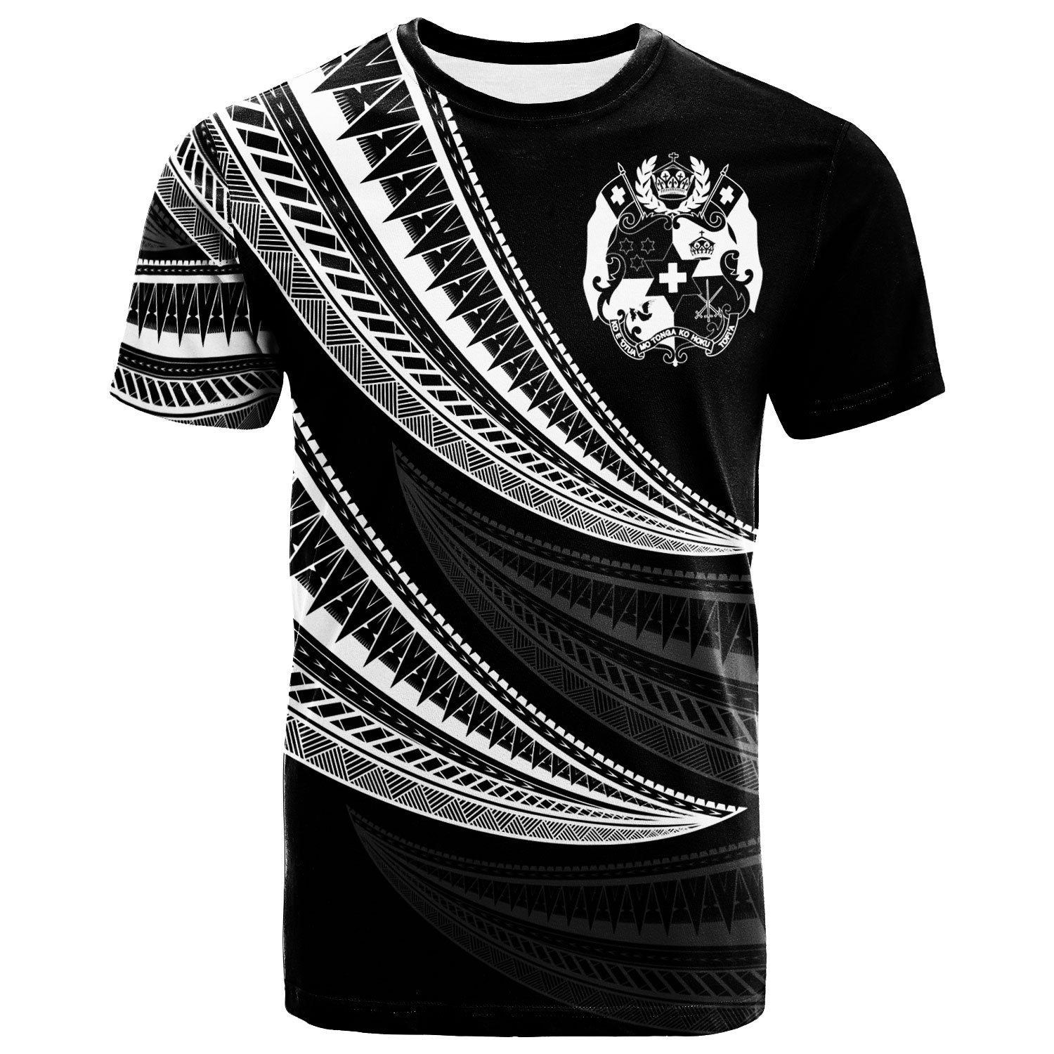 Tonga Custom T Shirt Wave Pattern Alternating White Color Unisex White - Polynesian Pride