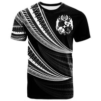 Tonga Custom T Shirt Wave Pattern Alternating White Color Unisex White - Polynesian Pride