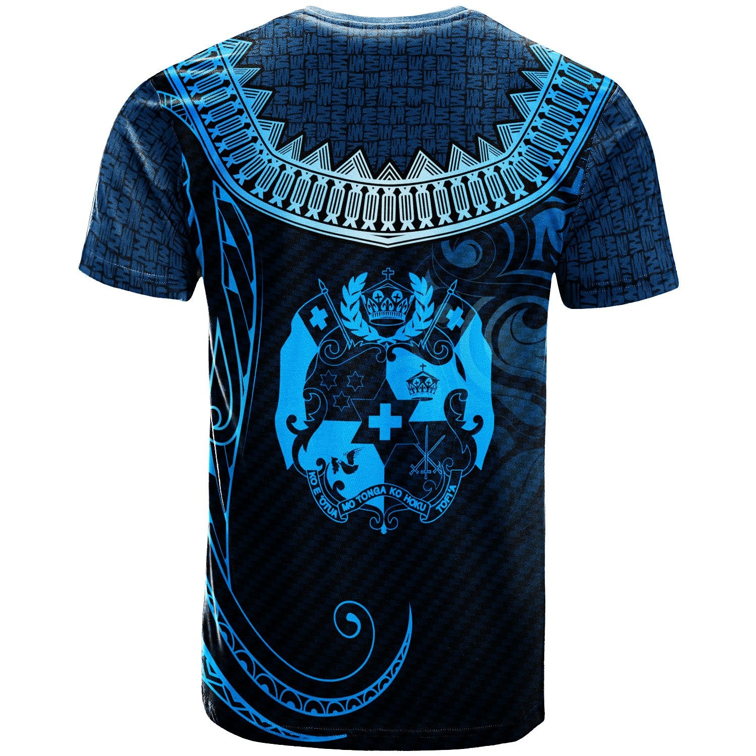 Tonga Custom T Shirt Serrated Pattern Blue Color Unisex Blue - Polynesian Pride