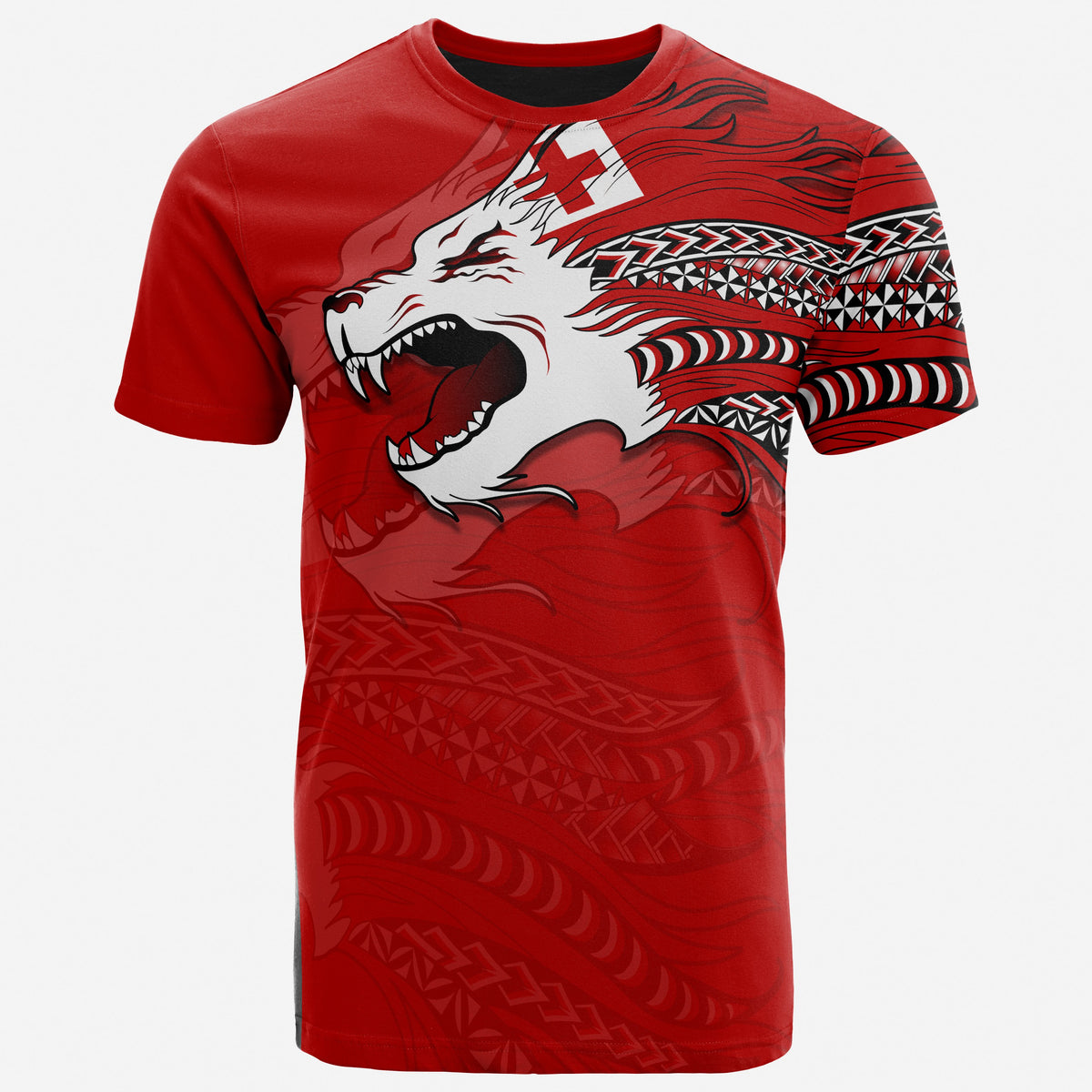 Tonga Polynesian T Shirt Tongan Pride Lion Unisex Red - Polynesian Pride