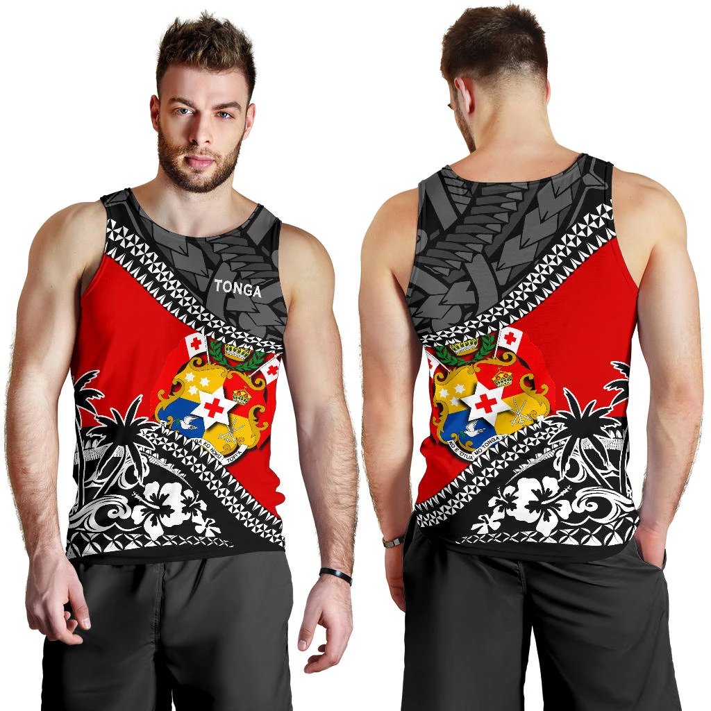 Tonga Men Tank Top Fall In The Wave K9 - Polynesian Pride