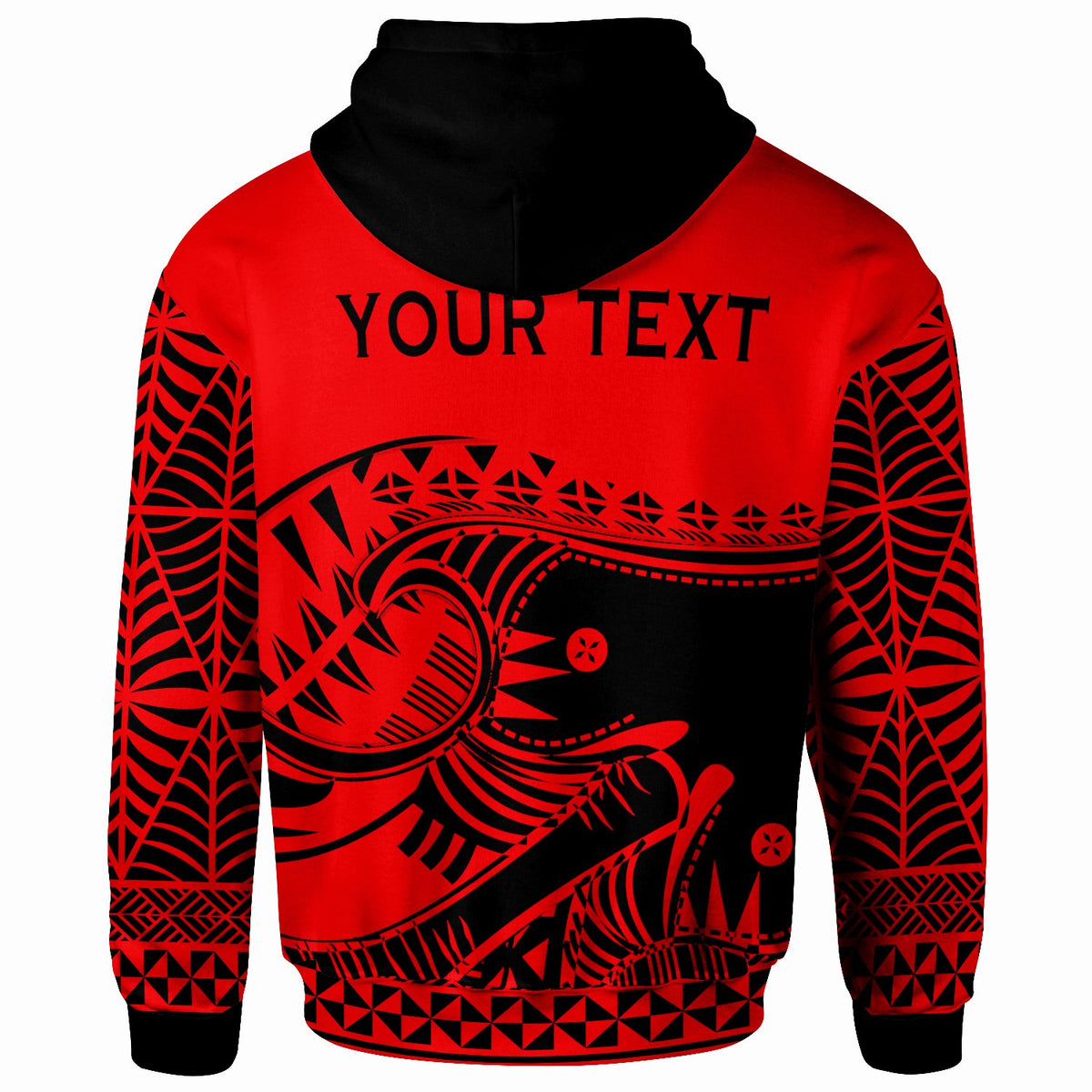 Tonga Custom Zip up Hoodie Youthful Dynamic Style Red Neon Color - Polynesian Pride