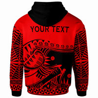 Tonga Custom Zip up Hoodie Youthful Dynamic Style Red Neon Color - Polynesian Pride