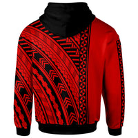 Tonga Hoodie Unique Barcode Black Red - Polynesian Pride