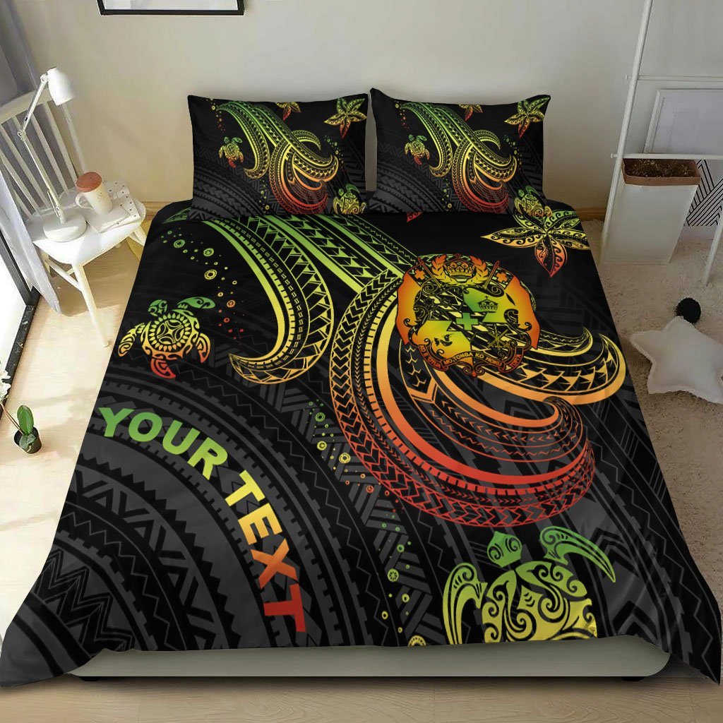 Tonga Custom Personalised Bedding Set - Reggae Turtle - Polynesian Pride