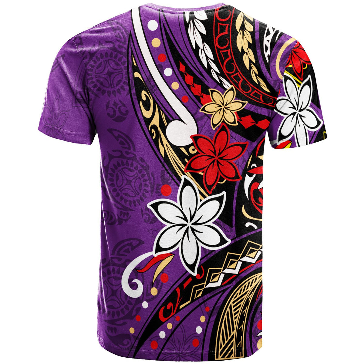 Vanuatu T Shirt Tribal Flower With Special Turtles Purple Color - Polynesian Pride