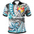 Tonga Polo Shirt Flower and Flow Unisex Blue - Polynesian Pride