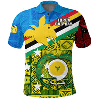Torba PNG Day Polo Shirt Vanuatu Papua New Guinea Combine Flag Design LT4 Unisex Blue - Polynesian Pride