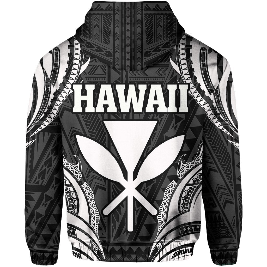 Polynesian Turtle Kanaka Maoli Hawaii Zip Hoodie White - Polynesian Pride