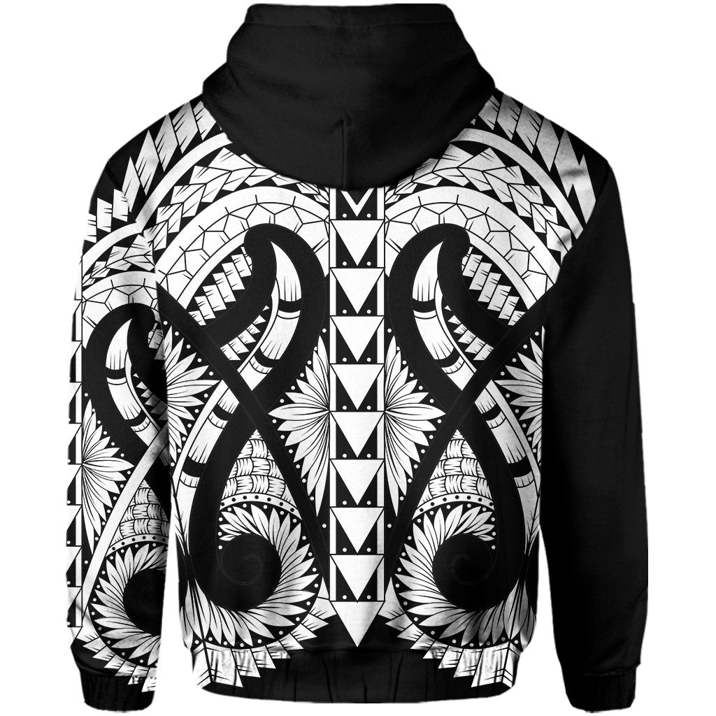 Hawaii Polynesian Zip Hoodie In My Heart Ryan Style White - Polynesian Pride