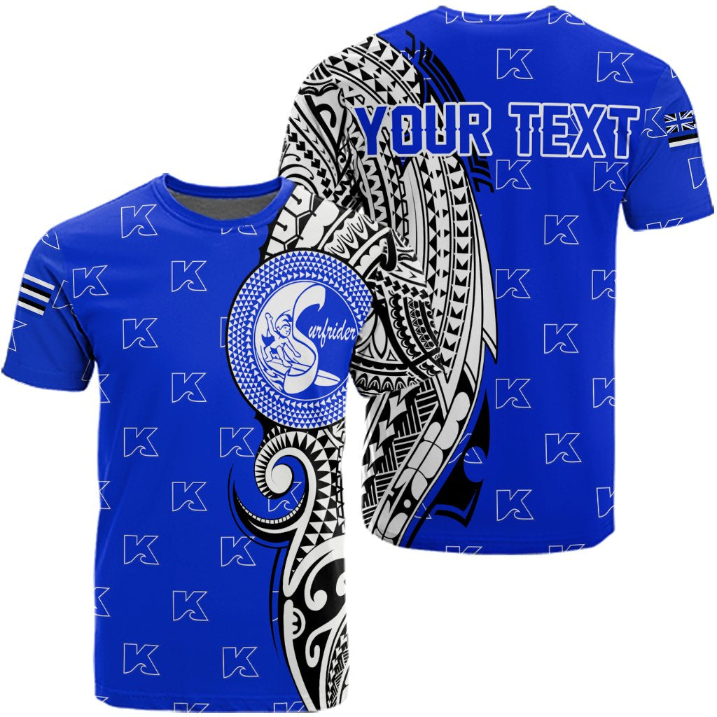Custom Hawaii Kailua High Tribal Kakau T Shirt Unisex Blue - Polynesian Pride
