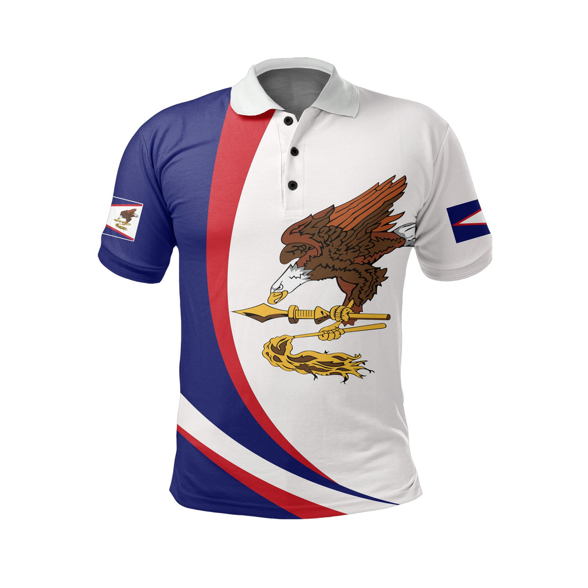 American Samoan Polo Shirt Arch Style - Polynesian Pride
