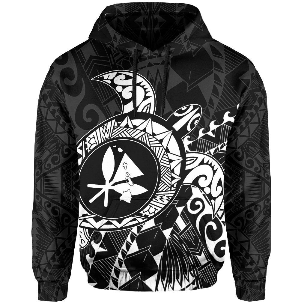 Kanaka Map Hoodie (White) Turtle Style - Polynesian Pride