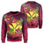 Kanaka Map Turtle Hibiscus Sweatshirt - Red Velvet - AH Unisex Red - Polynesian Pride