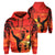 Hawaii Summer King Sunset Hoodie (Zip up) Unisex Orange - Polynesian Pride