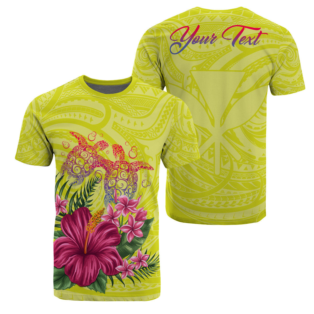 Personalized Hawaii Turtle Hibiscus Flower Polynesian T Shirt Dulcie Style AH - Polynesian Pride