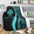 Wallis And Futuna Premium Blanket - Turquoise Polynesian Tentacle Tribal Pattern - Polynesian Pride