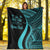 Fiji Custom Personalised Premium Blanket - Turquoise Polynesian Tentacle Tribal Pattern Crest - Polynesian Pride