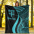 Fiji Custom Personalised Premium Blanket - Turquoise Polynesian Tentacle Tribal Pattern - Polynesian Pride