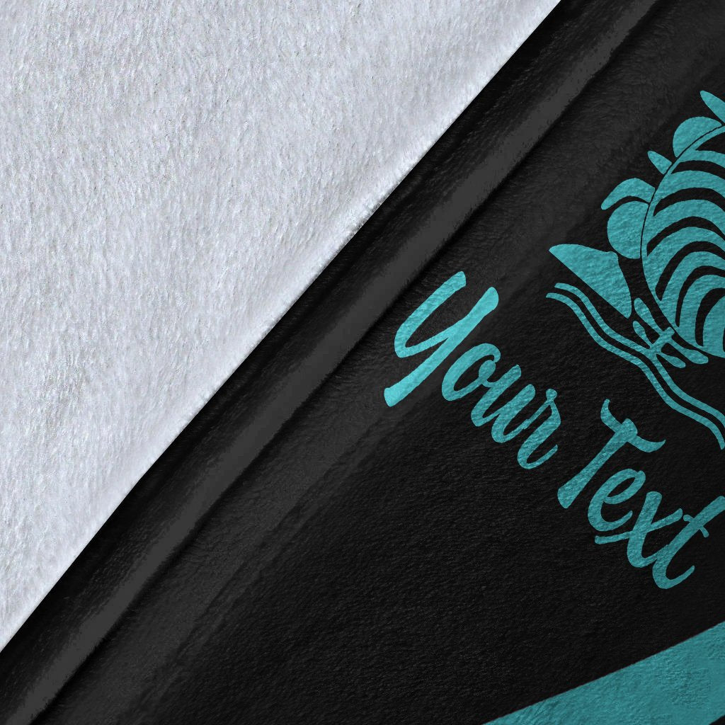 New Caledonia Custom Personalised Premium Blanket - Turquoise Polynesian Tentacle Tribal Pattern Crest - Polynesian Pride