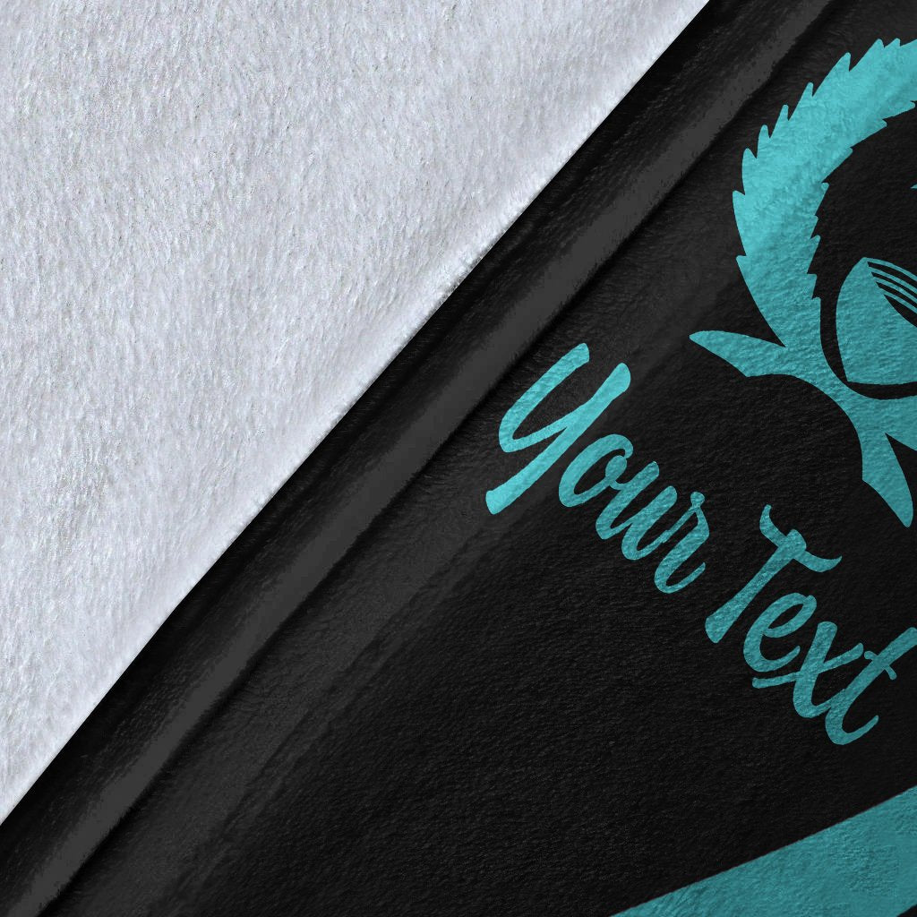 Pohnpei Custom Personalised Premium Blanket - Turquoise Polynesian Tentacle Tribal Pattern - Polynesian Pride