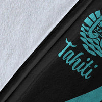Tahiti Premium Blanket - Turquoise Polynesian Tentacle Tribal Pattern - Polynesian Pride