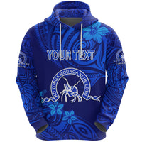 Custom Kolisi Ko Tupou College Tonga Hoodie Unique Vibes Full Blue - Polynesian Pride
