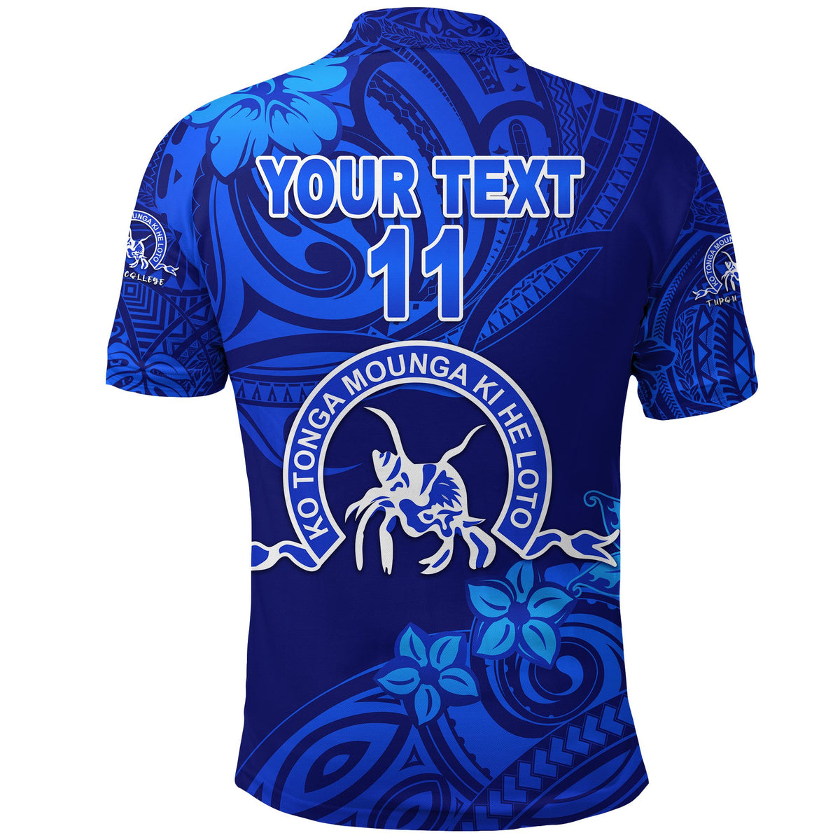 Custom Kolisi Ko Tupou College Tonga Polo Shirt Unique Vibes Full Blue, Custom Text and Number - Polynesian Pride