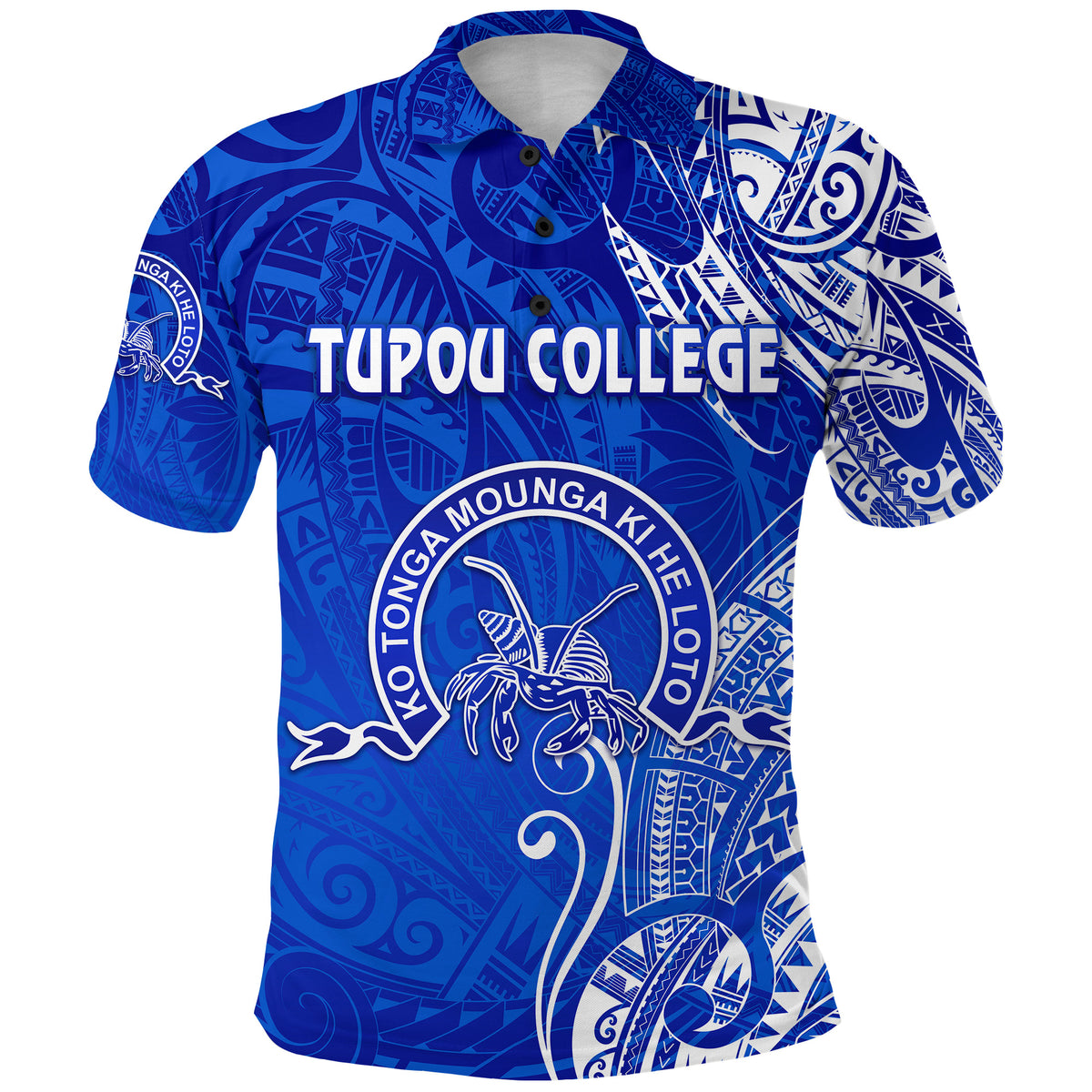 Custom Tonga Tupou College Polo Shirt Simple Vibes Blue, Custom Text and Number LT8 - Polynesian Pride