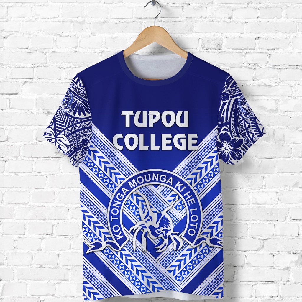 Custom Kolisi Ko Tupou College Tonga T Shirt Creative Style Blue, Custom Text and Number - Polynesian Pride