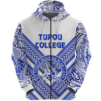 Custom Kolisi Ko Tupou College Tonga Zip Hoodie Creative Style White, Custom Text and Number - Polynesian Pride