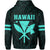 Polynesian King Kanaka Map Seal of Hawaii Zip Hoodie Turquoise - Polynesian Pride