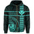 Polynesian Kakau Kanaka Seal of Hawaii Zip Hoodie Turquoise - Polynesian Pride