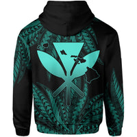 Hawaii King Polynesian Hoodie (Zip up) Durk Style Turquoise - Polynesian Pride