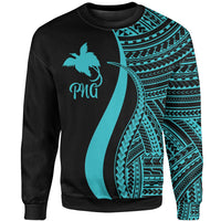 Papua New Guinea Sweatshirt - Turquoise Polynesian Tentacle Tribal Pattern Unisex Turquoise - Polynesian Pride