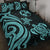 Tonga Quilt Bed Set - Turquoise Tentacle Turtle Turquoise - Polynesian Pride