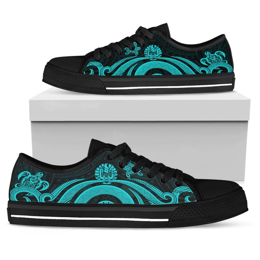 Tahiti Low Top Canvas Shoes - Turquoise Tentacle Turtle - Polynesian Pride