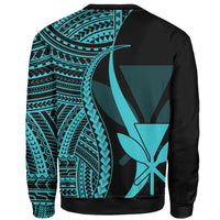 Hawaii Sweatshirt - Turquoise Polynesian Tentacle Tribal Pattern - Polynesian Pride