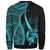 Tonga Sweatshirt - Turquoise Polynesian Tentacle Tribal Pattern - Polynesian Pride