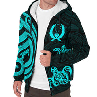 Pohnpei Sherpa Hoodie - Turquoise Tentacle Turtle - Polynesian Pride