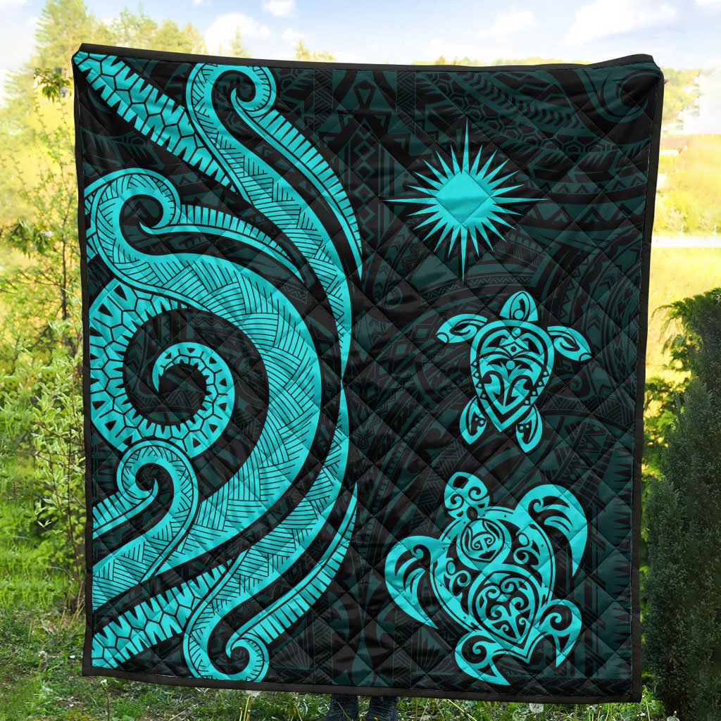 Marshall Islands Premium Quilt - Turquoise Tentacle Turtle - Polynesian Pride