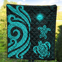 Marshall Islands Premium Quilt - Turquoise Tentacle Turtle - Polynesian Pride