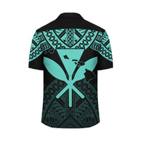 Hawaii Polynesian Limited Hawaiian Shirt - Tab Style Turquoise - AH - Polynesian Pride