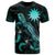 Nauru Polynesian T Shirt Turtle With Blooming Hibiscus Turquoise Unisex Art - Polynesian Pride