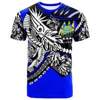 Tuvalu T Shirt Tribal Jungle Blue Pattern Unisex Blue - Polynesian Pride
