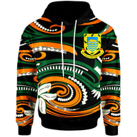 Tuvalu Hoodie Vortex Style Unisex Green Orange - Polynesian Pride