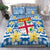 (Custom Personalised) Fiji Polynesian Bedding Set Fijian Tapa Pattern LT13 Blue - Polynesian Pride